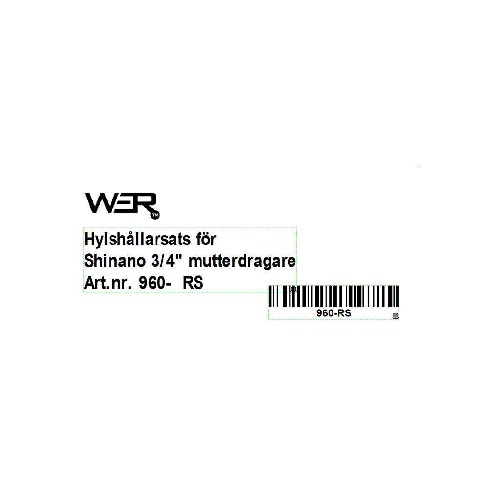 Hylshållarsats 3/4''