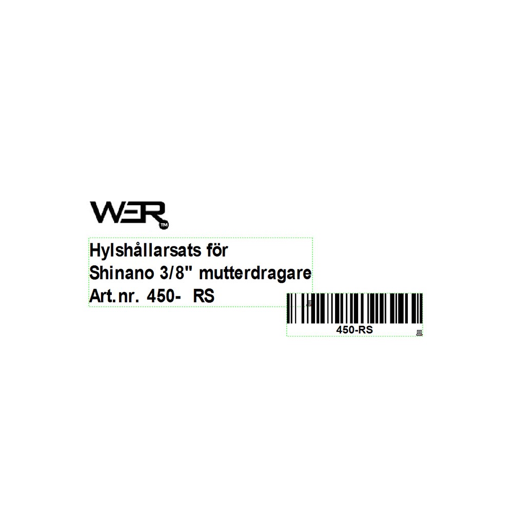 Hylshållarsats 3/8''