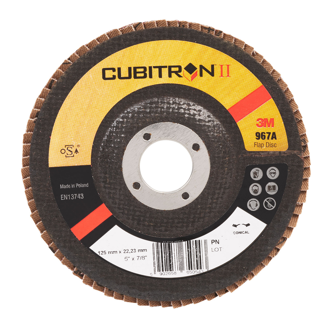 Lamellrondell Cubitron II 967A, 125 mm, Konisk, 40+