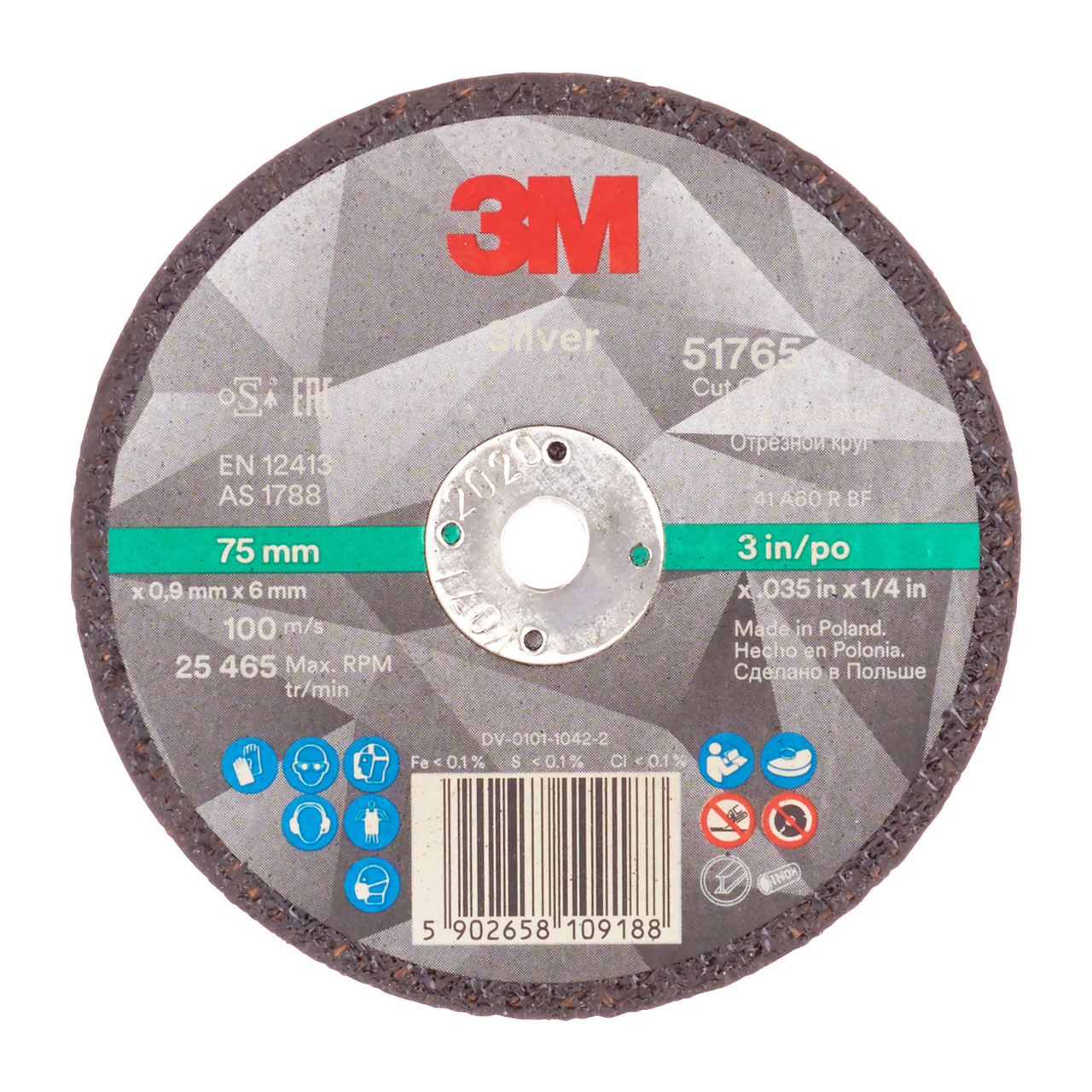 Kapskiva Silver, T41, 75x0,9x10 mm