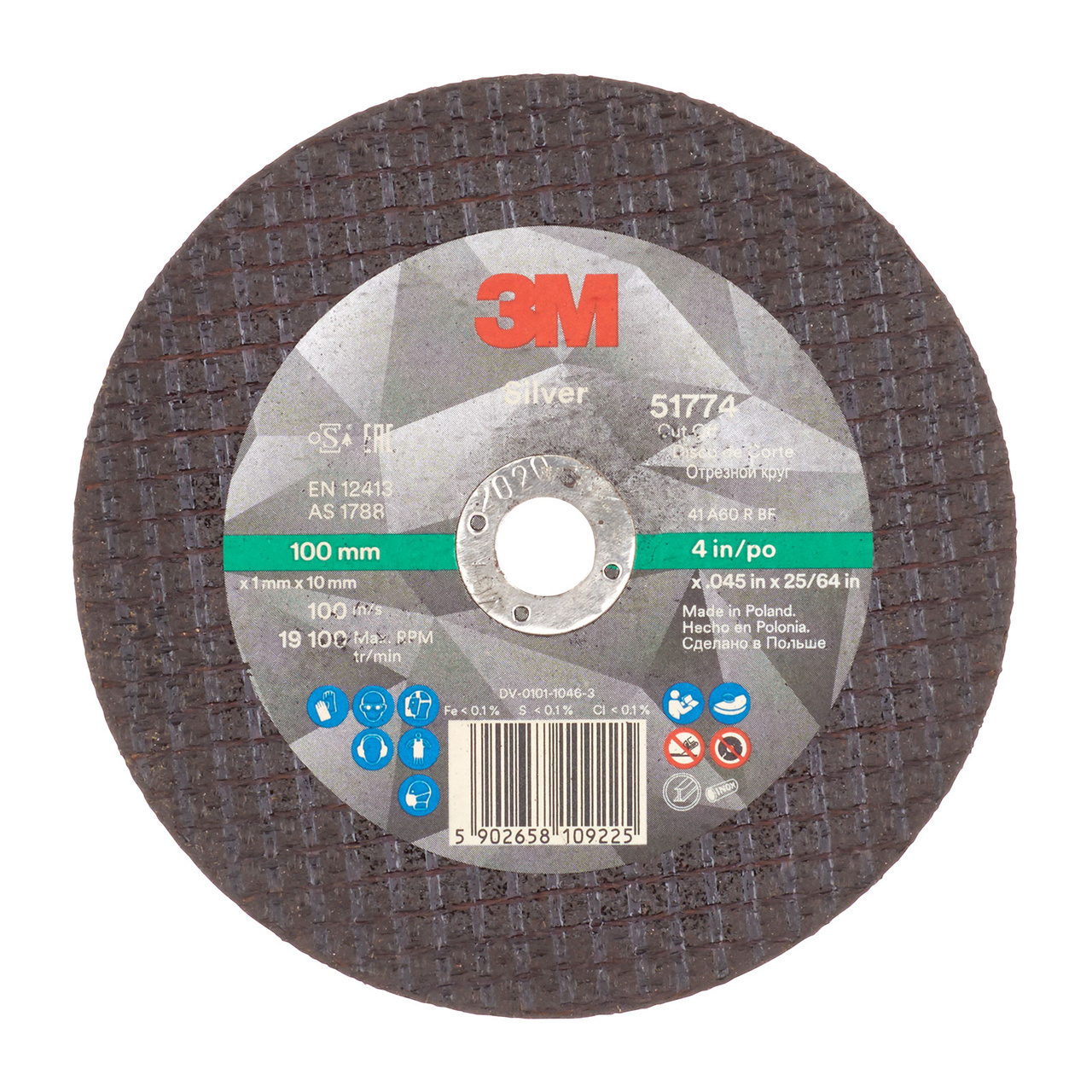 Kapskiva Silver, T41, 100 x 1 x 9,53 mm