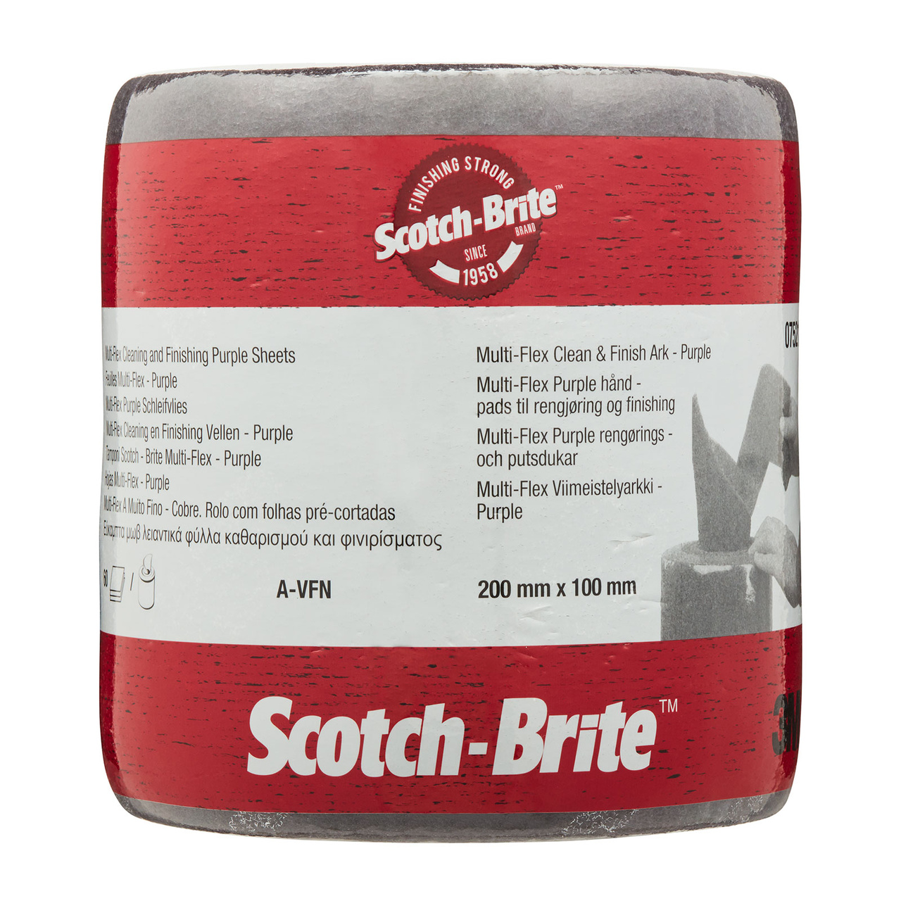 Scotch-Brite Multi-Flex Pre-Cut 60 ark på rulle 100×200 mm, Lila
