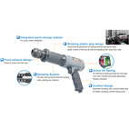 Mejselhammare lågvibrerande, runt fäste, mejselkit