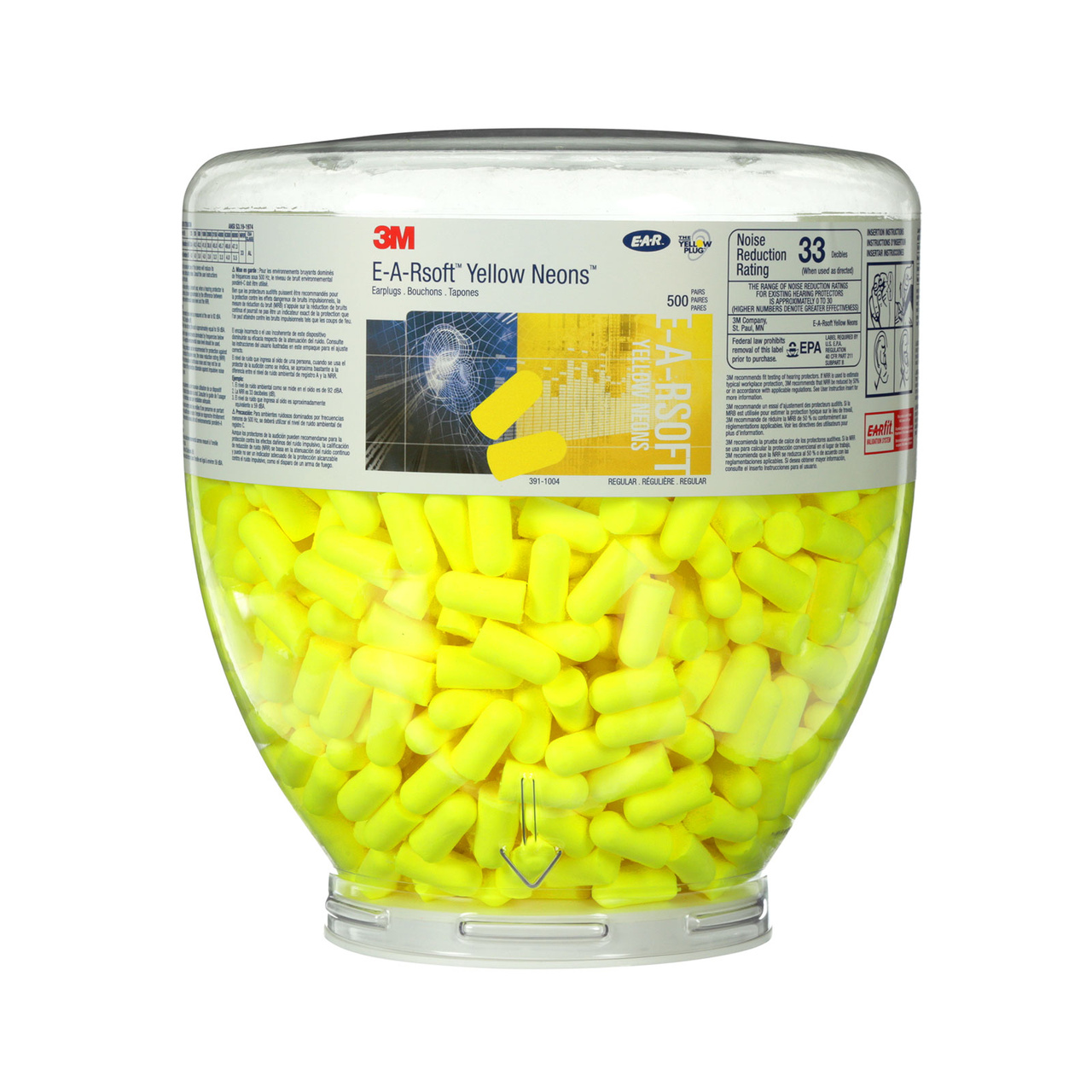 E-A-Rsoft™ Yellow Neons™ Hörselproppar, refillbehållare, 500 par