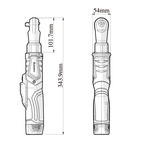 Spärrskaft 3/8" 12V, BLDC, maskinkropp