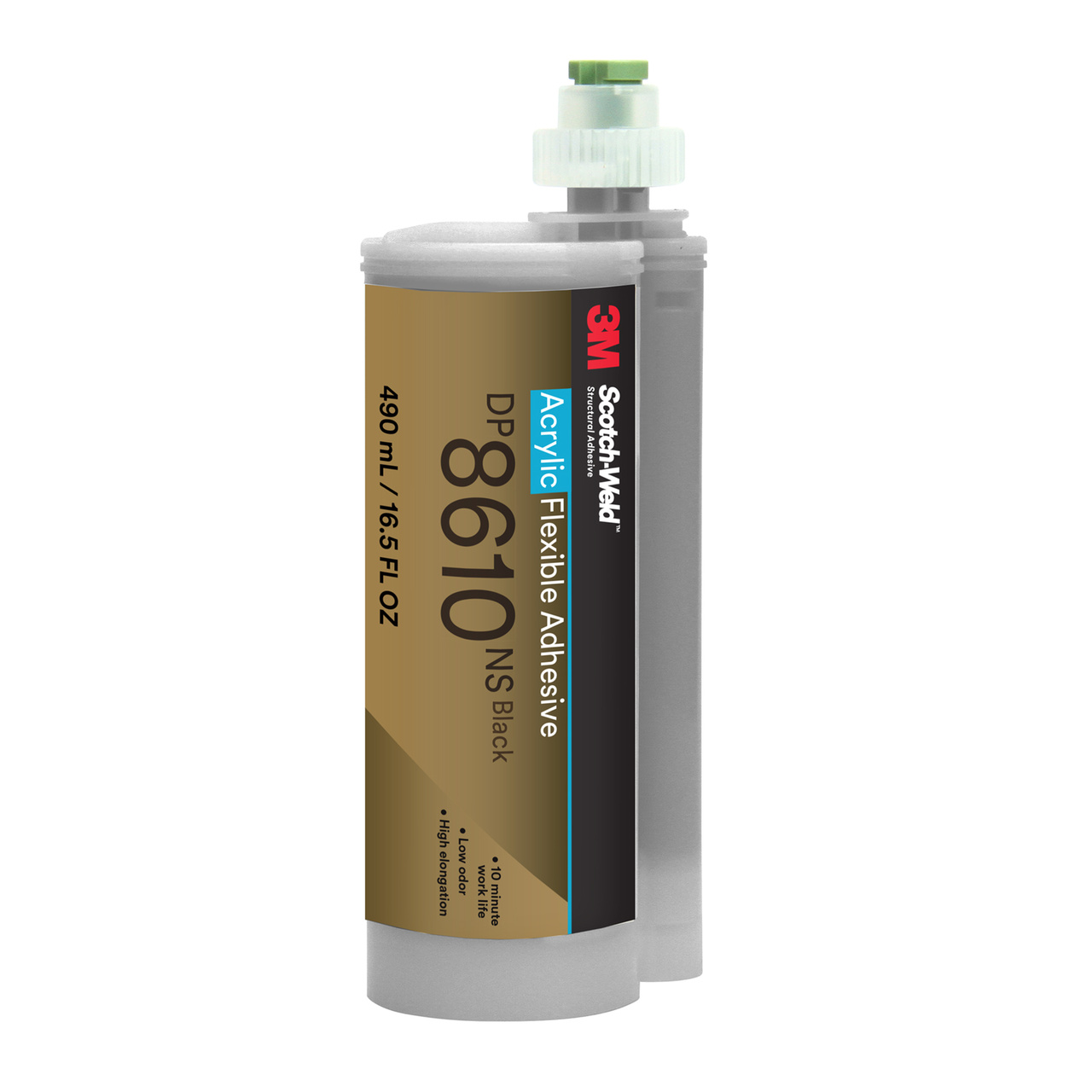 Scotch-Weld Flexibelt akrylhäftämne, Svart, 490 ml Duo-Pak